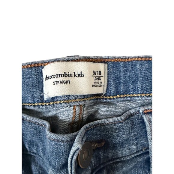 ABERCROMBIE Kids Blue Straight Leg Jeans Size 9/10 Long - Picture 3 of 5